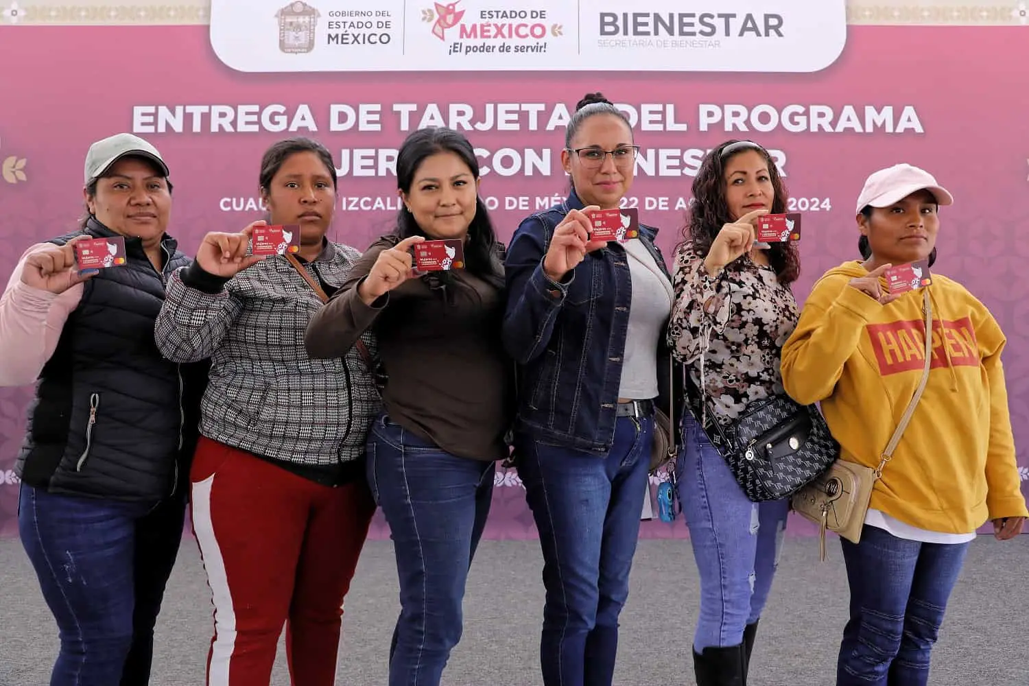 Jefas de familia que ya reciben el apoyo de Mujeres con Bienestar en el Estado de México. Foto: Cortesía