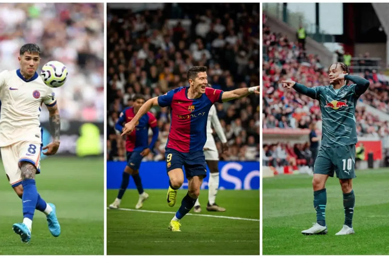 Enzo Fernández,  Lewandowski y Xavi Simons