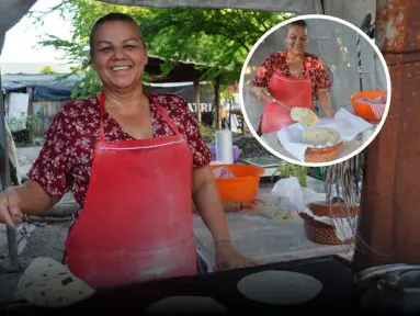 ¡Con fe y amor, todo se logra! María de Jesús, conquista paladares con sabrosas tortillas de harina hechas a mano en la Miguel de la Madrid en Culiacán