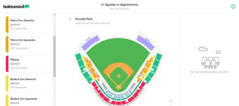 Boletos disponibles del Algodoneros vs Mexicali