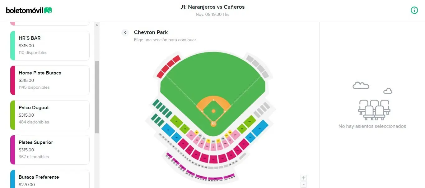 Boletos Cañeros vs Naranjeros