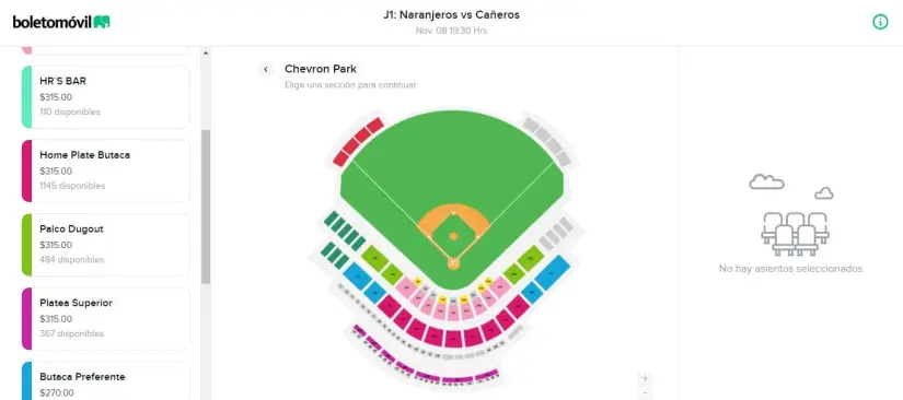 Boletos Cañeros vs Naranjeros