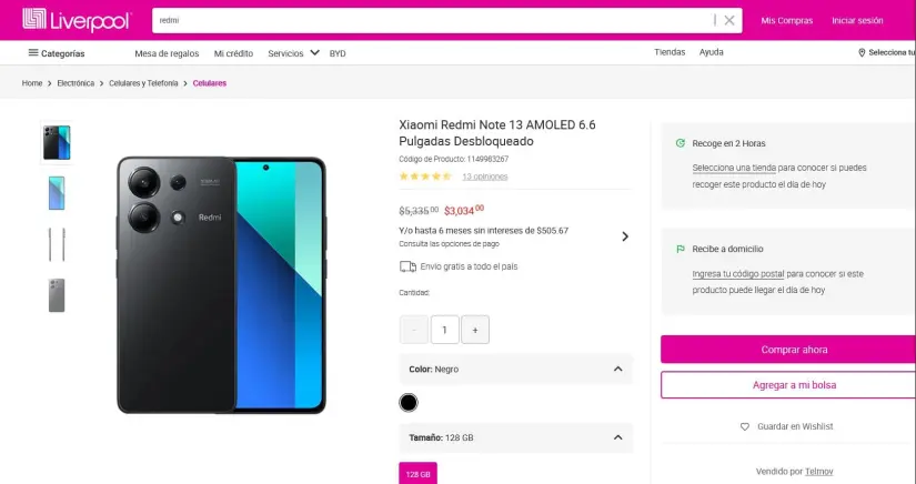 Liverpool adelanta el Buen Fin con la oferta del Redmi Note 13.