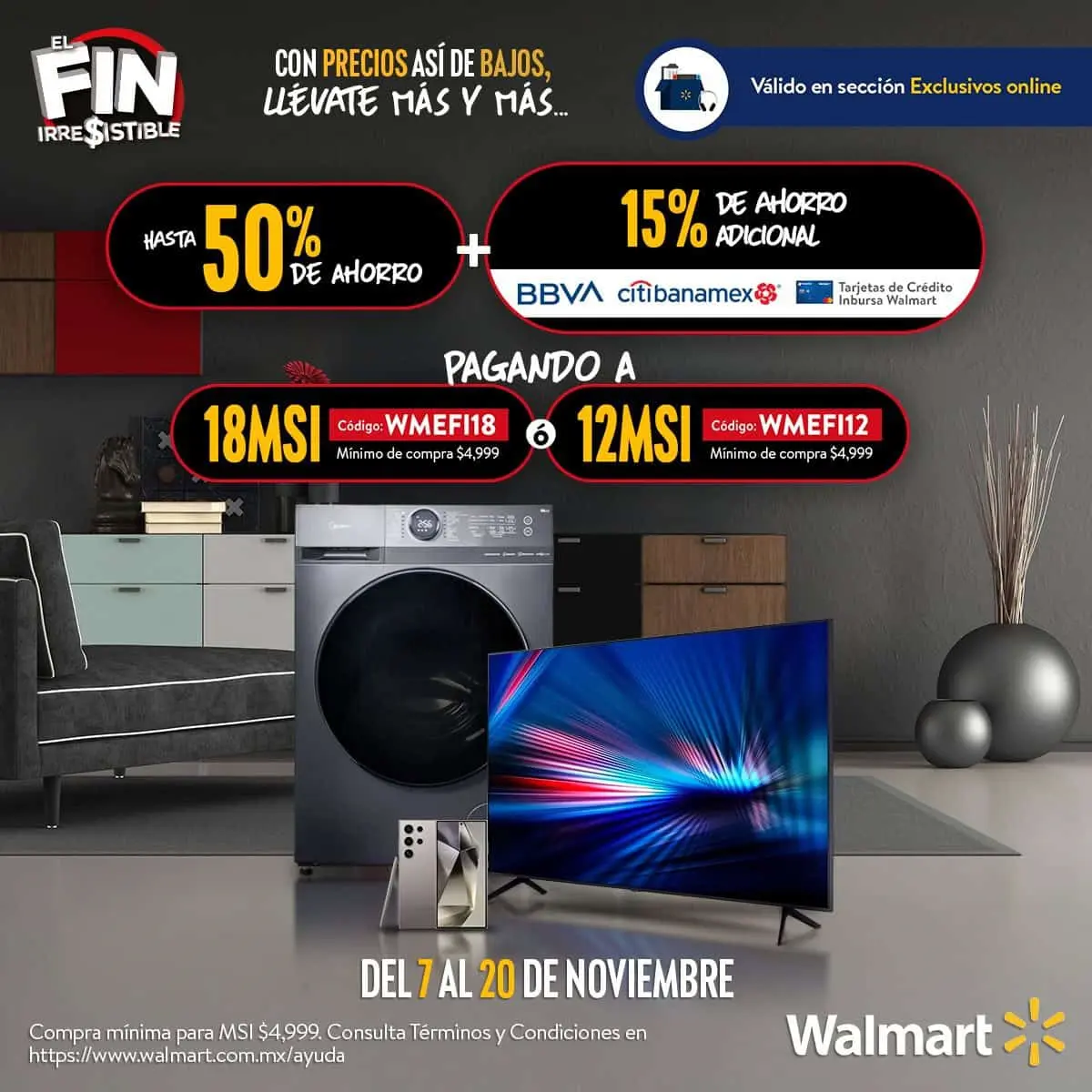 Fin Irresistible 2024: promociones bancarias en Walmart y Sam's Club