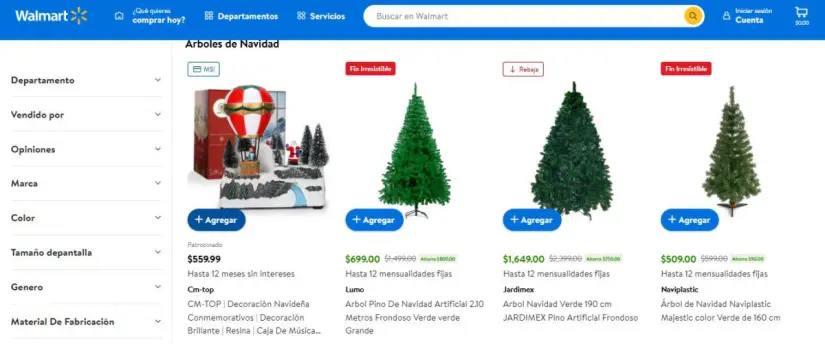 Fin Irresistible 2024: ofertas de Walmart en pinos de Navidad