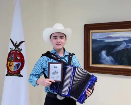 El sinaloense Diego Salazar, un as del acordeón, gana concurso nacional