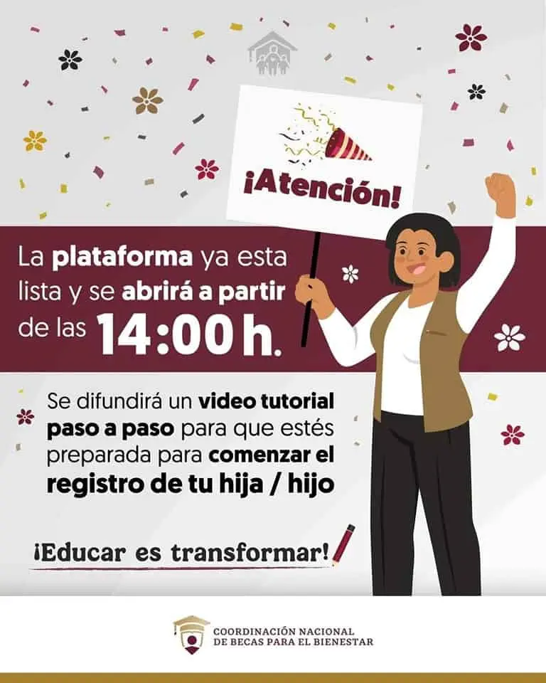 A partir de las 2 de la tarde de este 11 de noviembre, inicia el registro en línea para la Beca Rita Cetina de secundaria