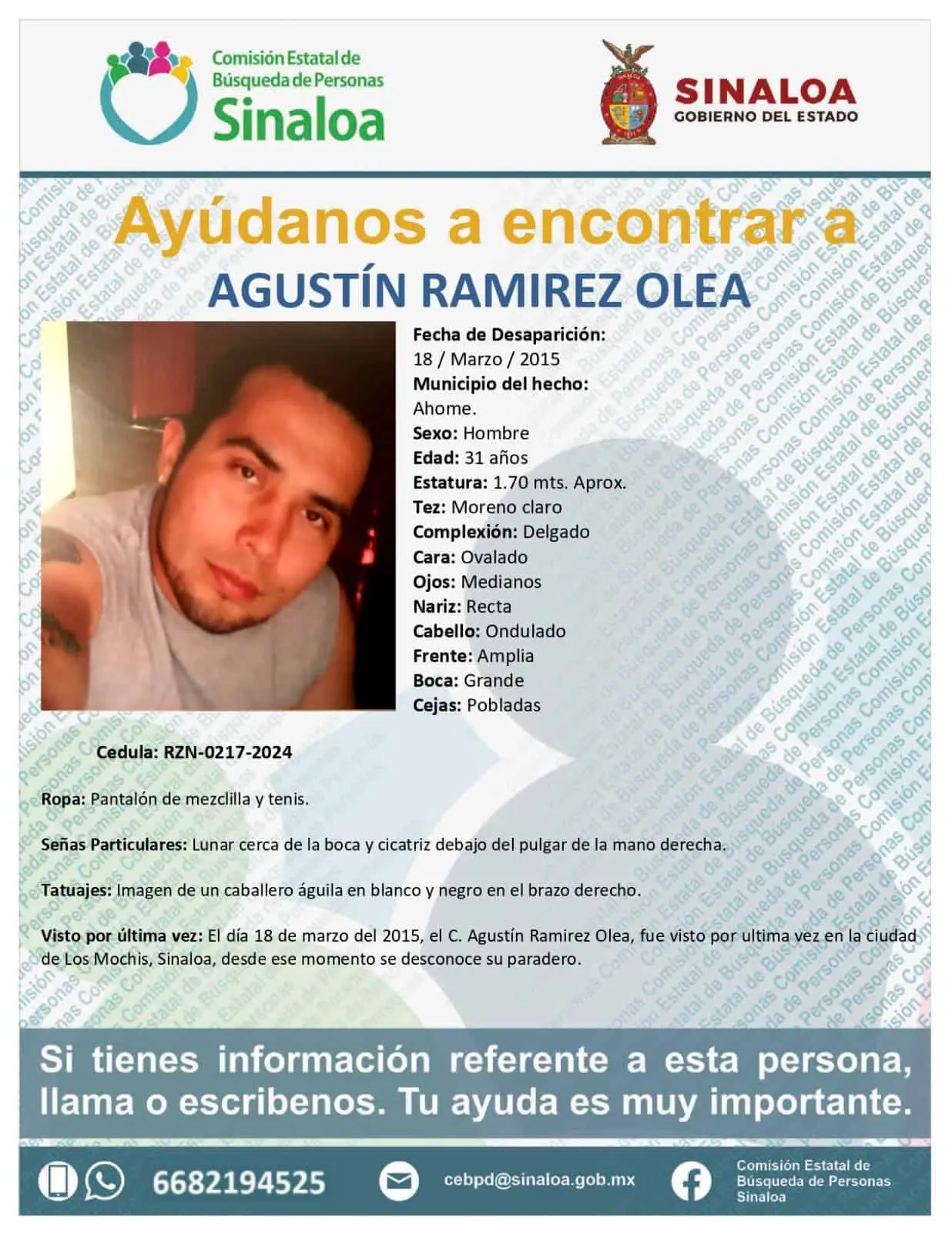 Agustín Ramírez Olea.