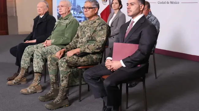 Algunos de los funcionarios que estuvieron presentes en la Mañanera del Pueblo.
