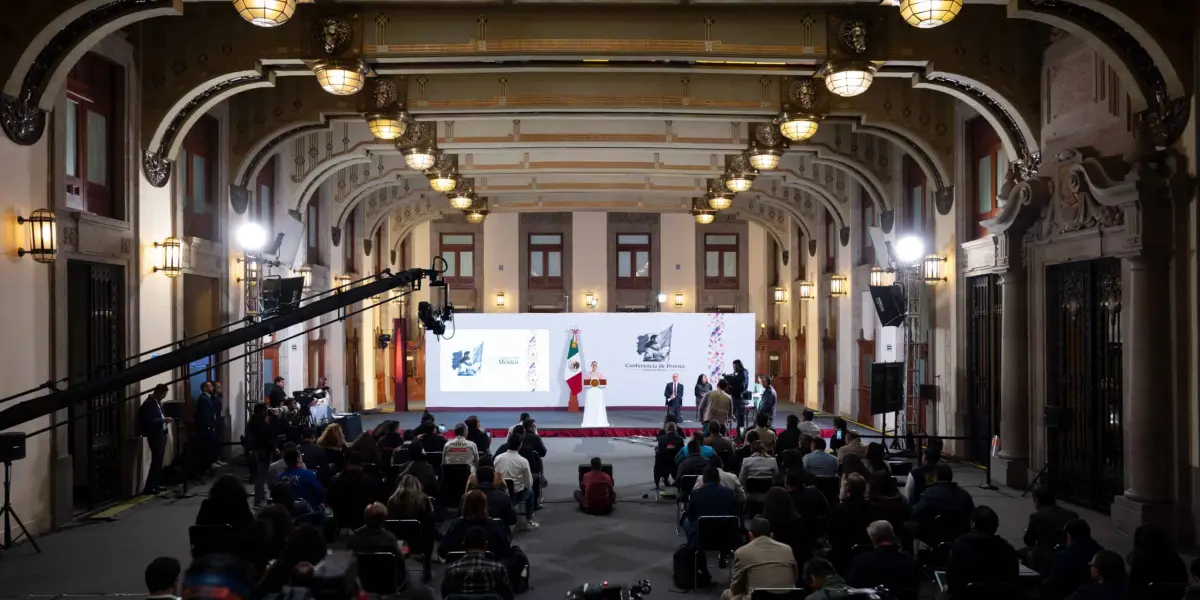 Claudia Sheinbaum durante la conferencia de prensa La Mañanera del Pueblo de este jueves.