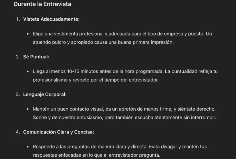 Consejos para una entrevista laboral parte 2