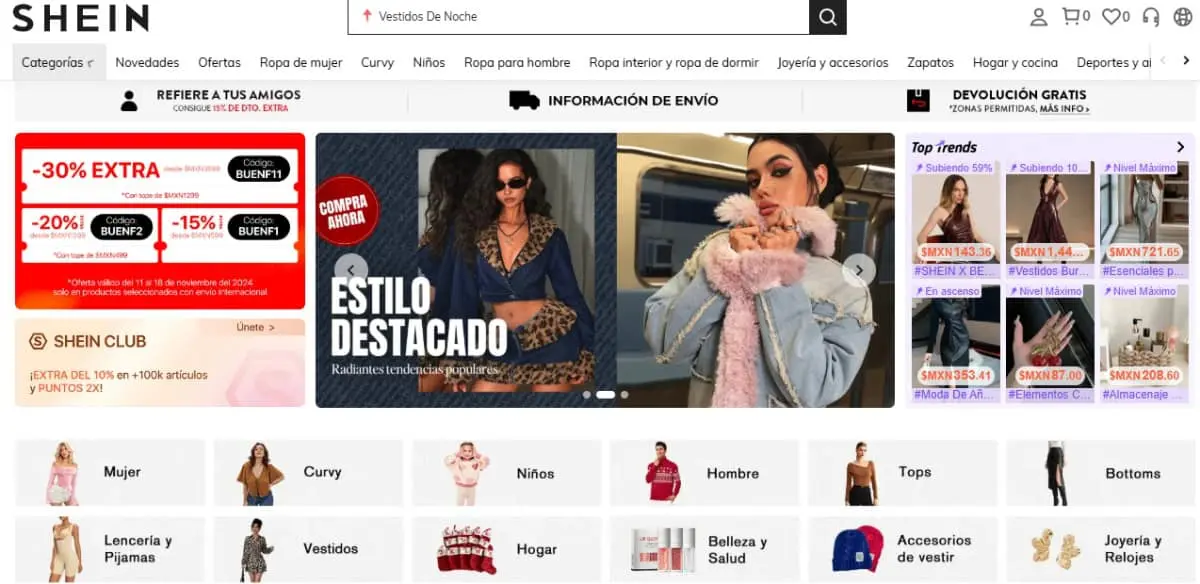 Buen Fin 2024 en Shein: ofertas de hasta el 90% en ropa