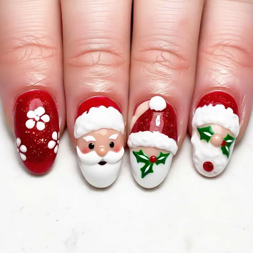 Ideas para uñas con temática de Navidad creados por la IA