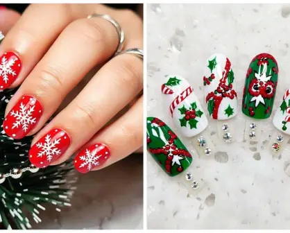 Ideas de diseños de uñas con estilo navideño generados por la IA (FOTOS)