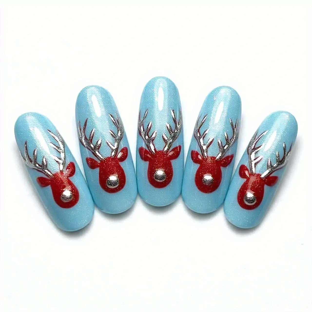 Uñas con temática de Navidad generados por la IA. Foto: Tus Buenas  Noticias