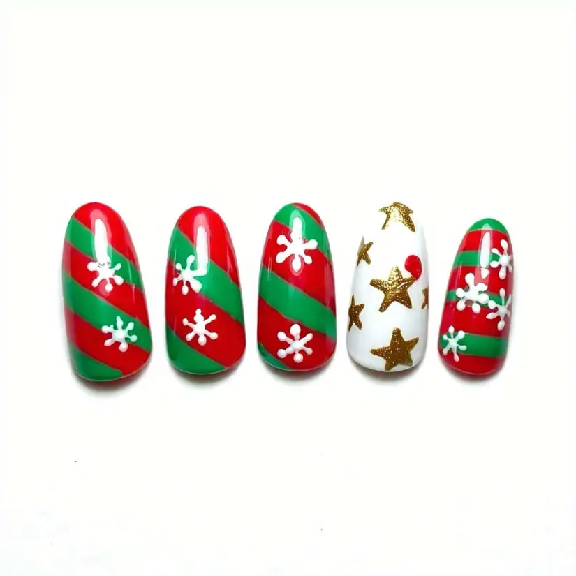 Ideas de uñas con temática de Navidad hechas por la IA