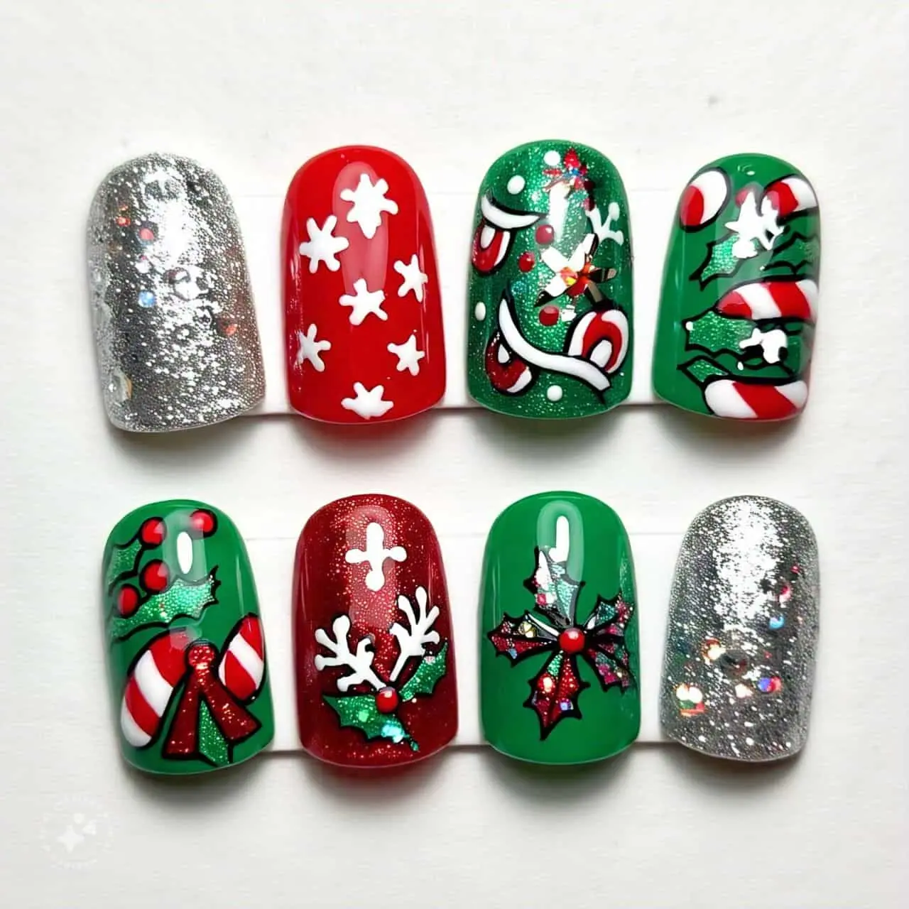 Imagen de uñas para la temporada decembrina. Foto: Tus Buenas Noticias