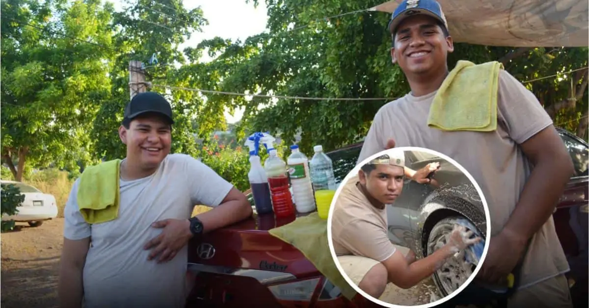 Alexis y Erick, jóvenes emprendedores que revolucionan el lavado de autos a domicilio en Culiacán