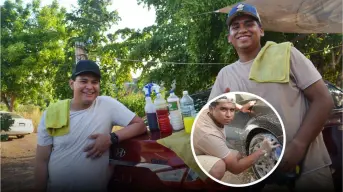 Alexis y Erick, jóvenes emprendedores que revolucionan el lavado de autos a domicilio en Culiacán