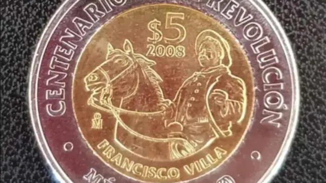 Así luce la moneda de Francisco Villa lanzada por el Centenario de la Revolución Mexicana. Foto: Cortesía