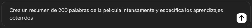 Instrucción: Resumen de una película en ChatGPT.
