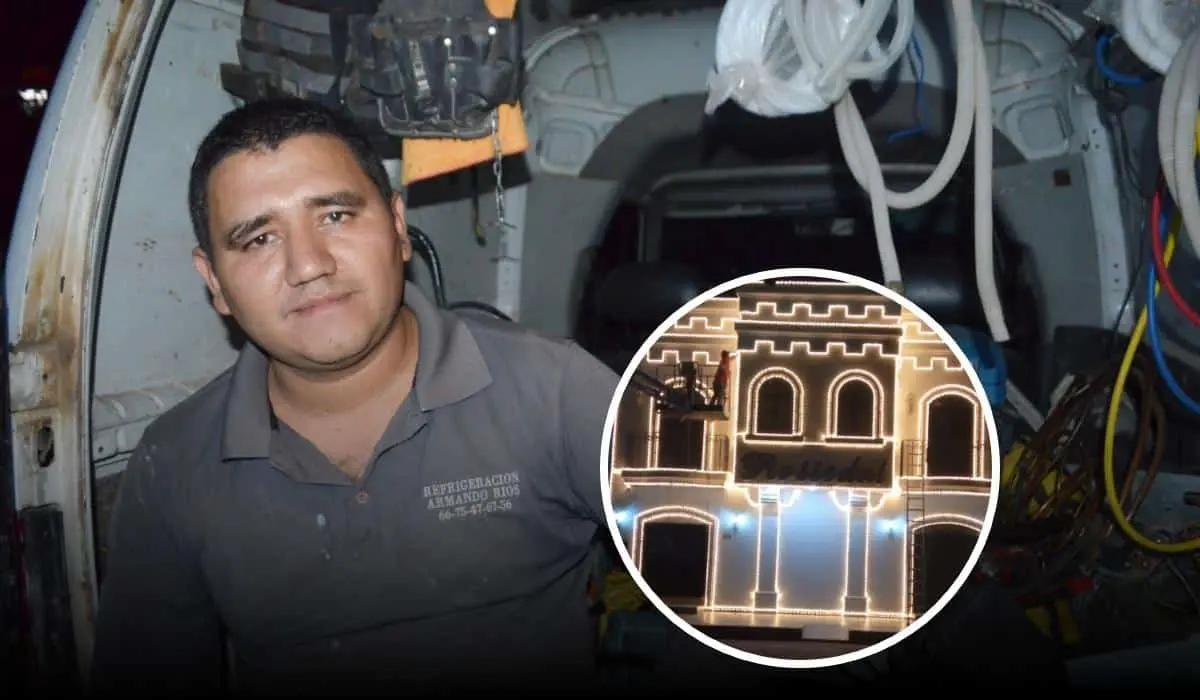 Armando Ríos, desde hace cuatro años instala aires acondicionados e ilumina hogares y negocios en Culiacán