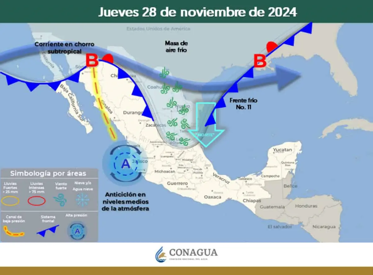 Clima en México: estados afectados por el frente frío 11