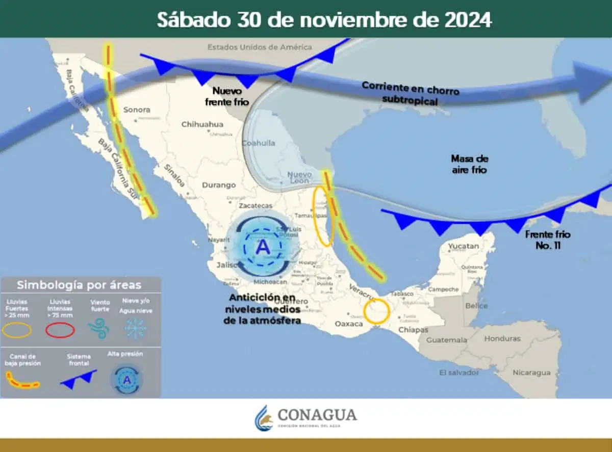 Clima en México: estados afectados por el frente frío 11