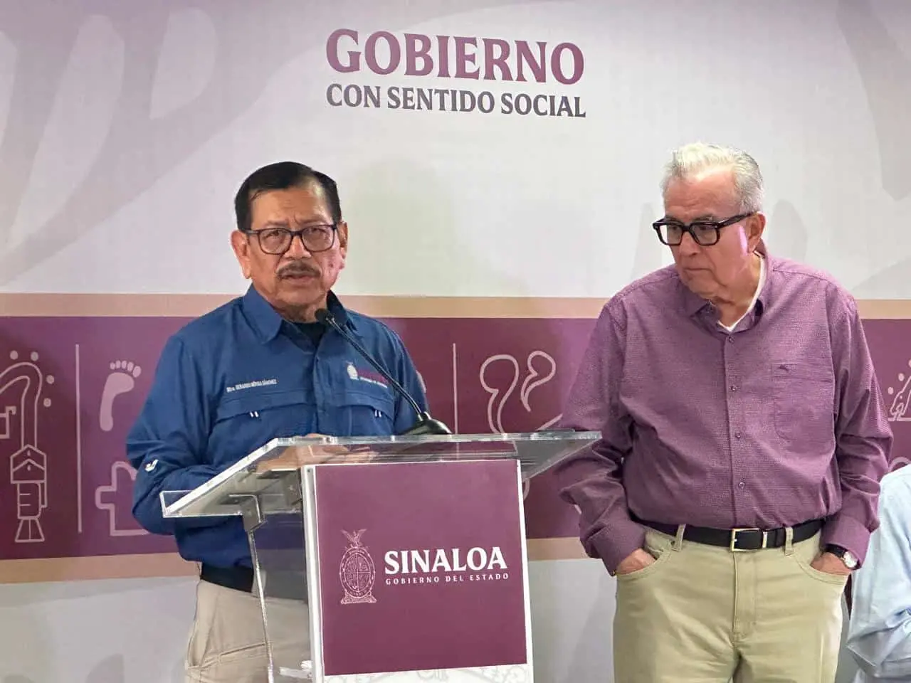 Gerardo Mérida, secretario de Seguridad Pública en Sinaloa y Rubén Rocha, gobernador de Sinaloa.