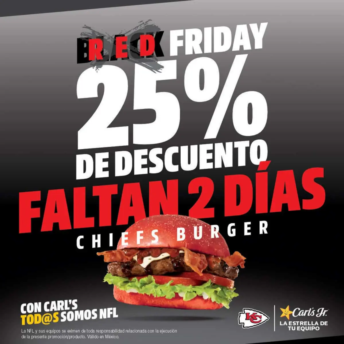 Promoción de Carls Jr por el Black Friday 2024