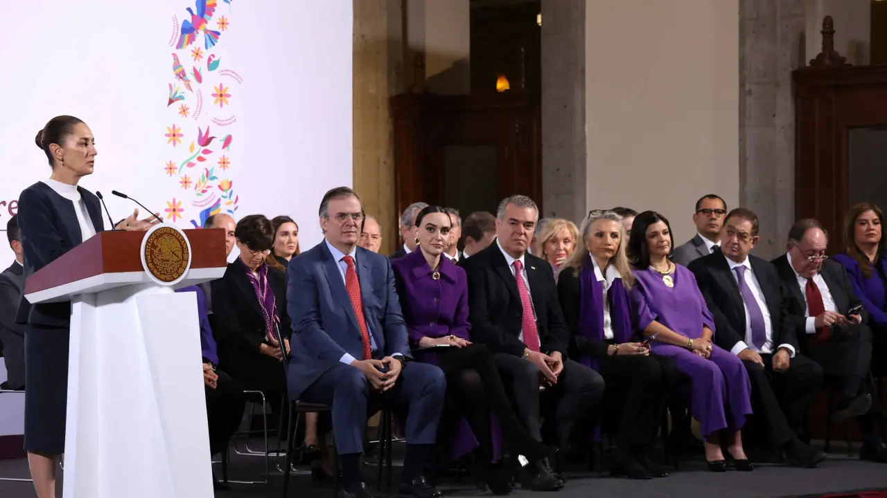 Claudia Sheinbaum durante la conferencia de prensa de este miércoles.