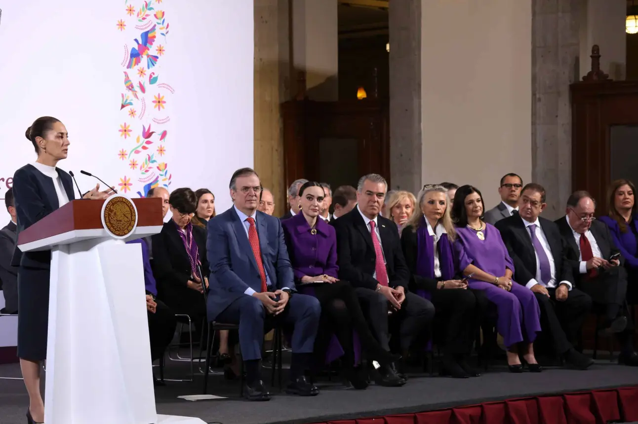 Claudia Sheinbaum durante la conferencia de prensa de este miércoles.