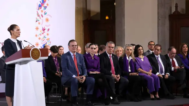 Claudia Sheinbaum durante la conferencia de prensa de este miércoles.