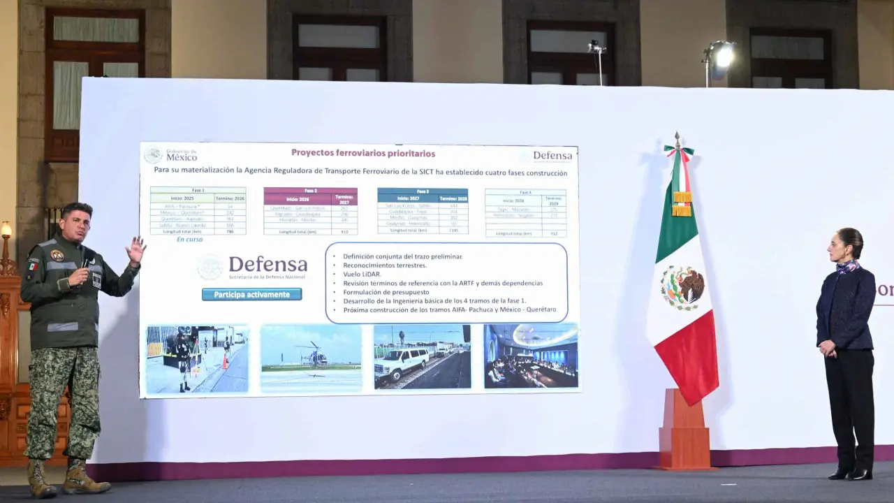 Anuncia Claudia Sheinbaum poderosa inversión para el tren AIFA-Pachuca y México-Querétaro.