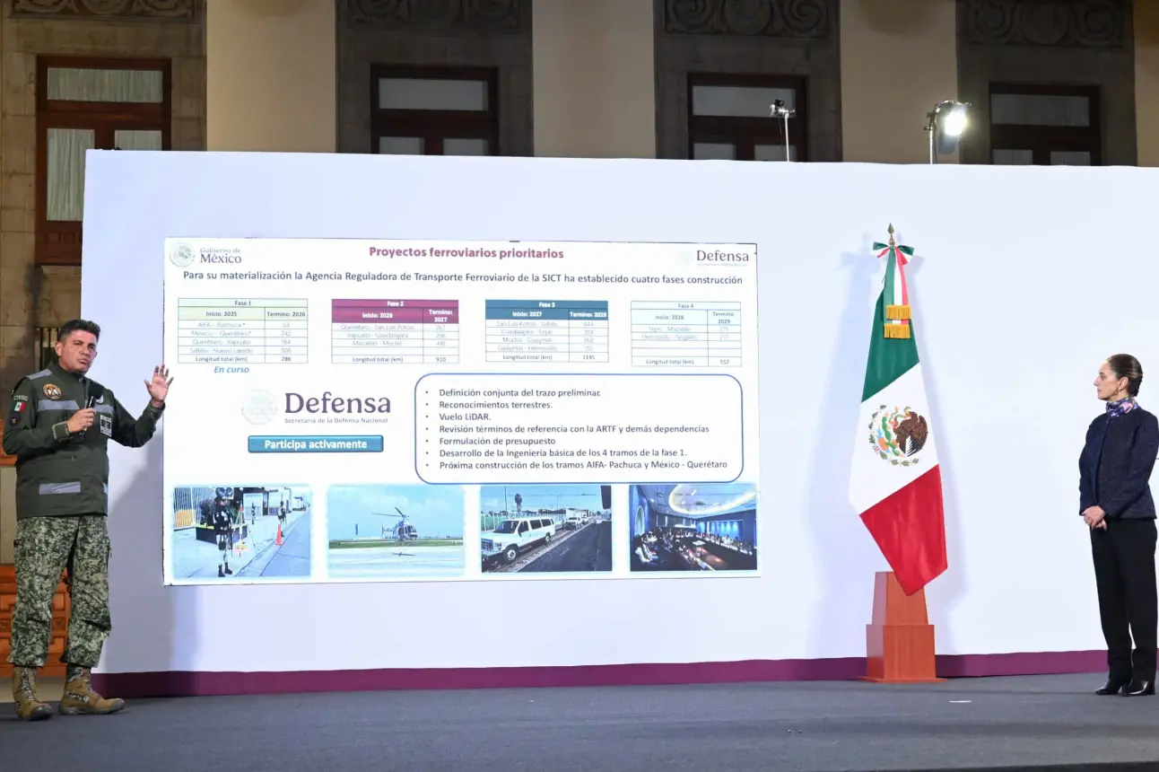 Anuncia Claudia Sheinbaum poderosa inversión para el tren AIFA-Pachuca y México-Querétaro.