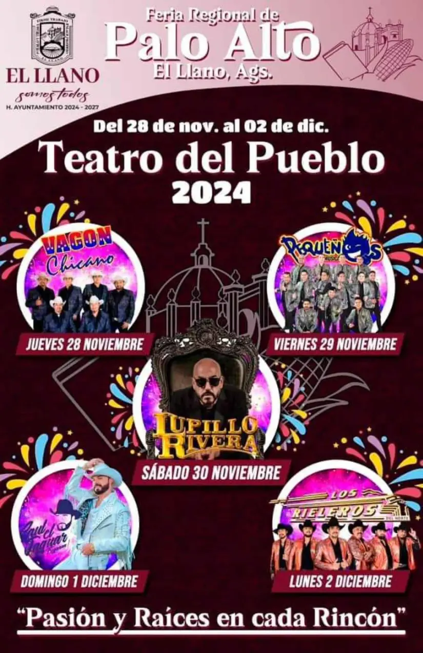 Cartelera de artistas de la Feria de Palo Alto 2024