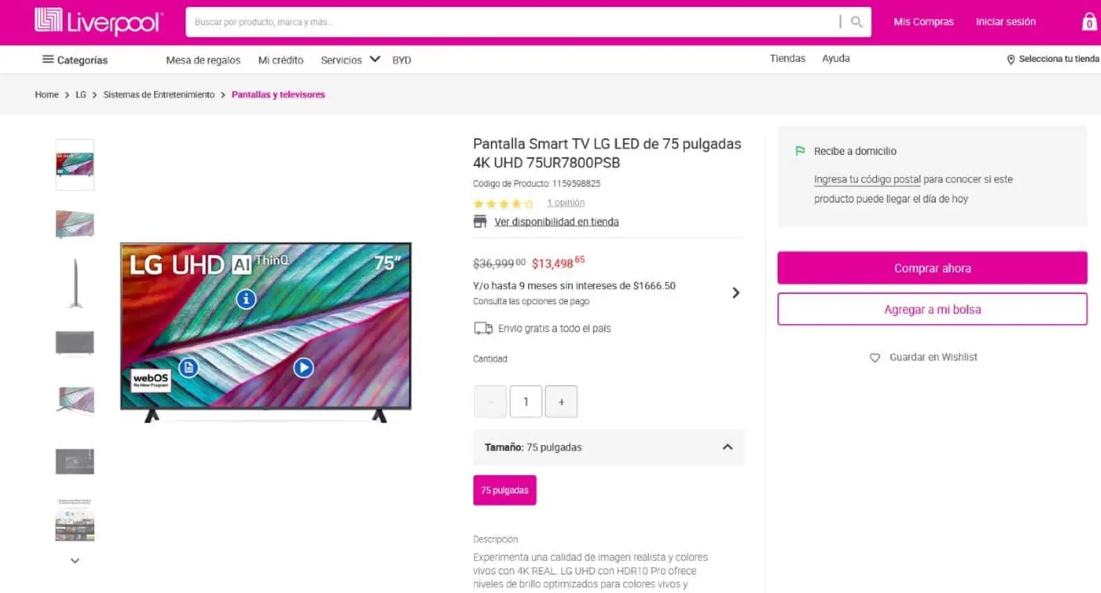 Las pantallas están en oferta durante el Cyber Monday de Liverpool