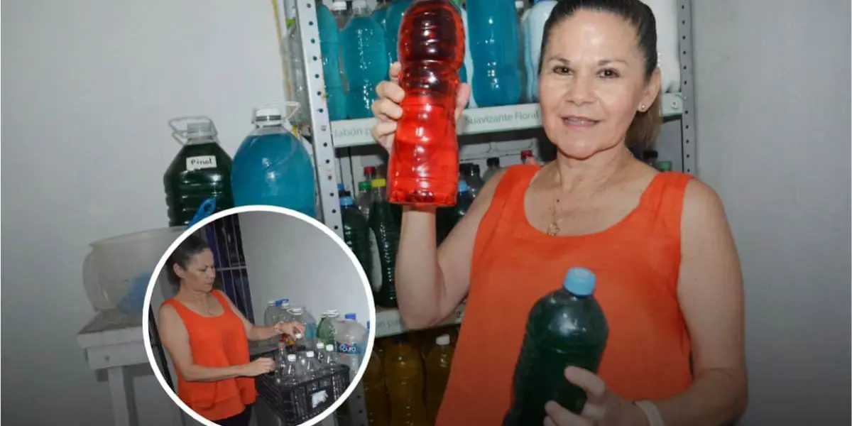 Con la venta de sus productos, Sonia mejora la vida de muchas familias y, al mismo tiempo, contribuye al cuidado del planeta. Evita que más envases de refresco y otros productos sean arrojados a la calle en Culiacán, fomentando una cultura de reciclaje y reducción de residuos. Foto: Juan Madrigal