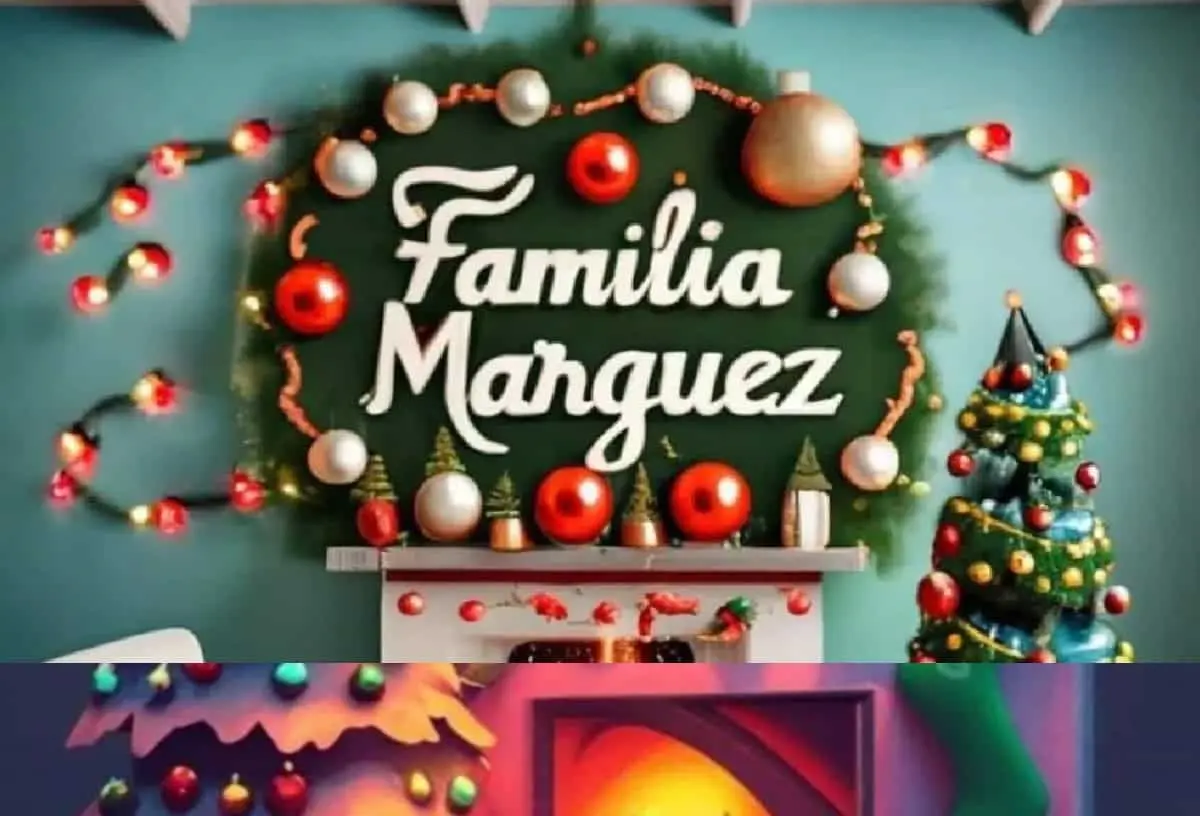 Apellidos de familias al estilo Navidad con diseño 3D. Foto: Cortesía