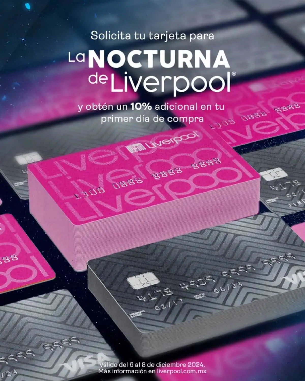 La Venta Nocturna también ofrece beneficios para compras con tarjetas participantes. Imagen: Liverpool