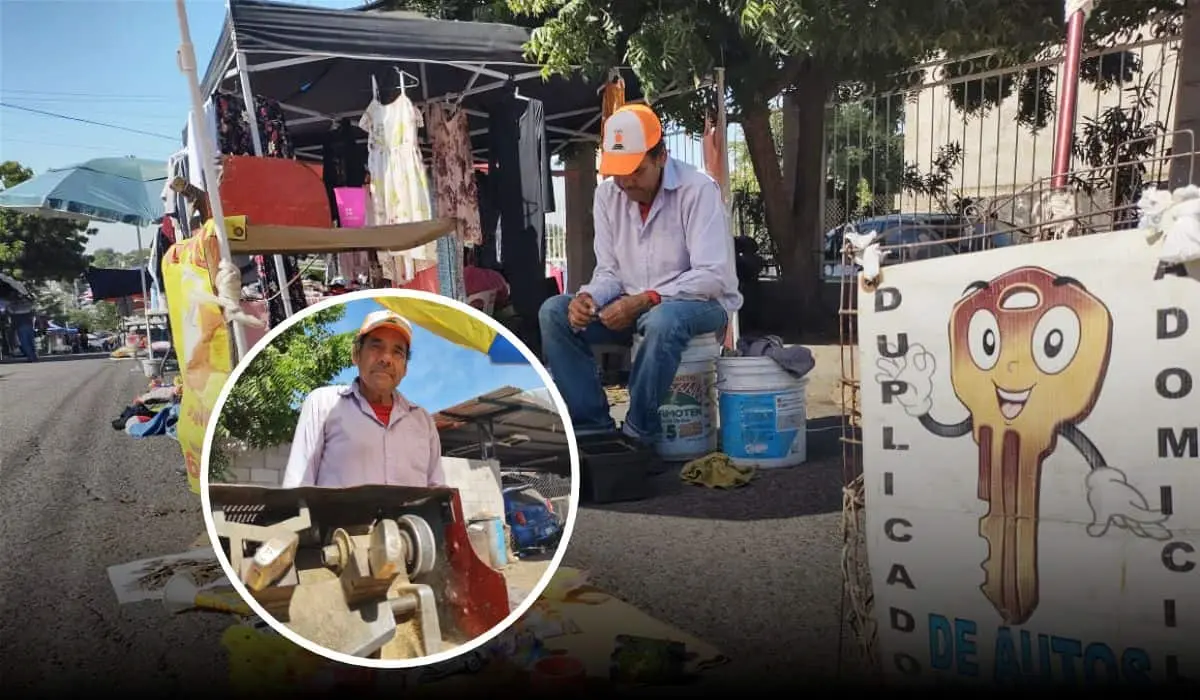 Juan Carlos, ofrece: duplicado de llaves para casas y automóviles, y cambios de chapas. Siempre con precios accesibles y atención confiable. Su jornada inicia a las 9:00 a.m. y regresa a casa a las 4:00 p.m. Foto: Juan Madrigal