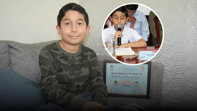 Como todo niño, a Víctor Ismael le encanta jugar y viajar, pero también destaca por su gran compromiso con sus trabajos escolares. Foto: Juan Madrigal