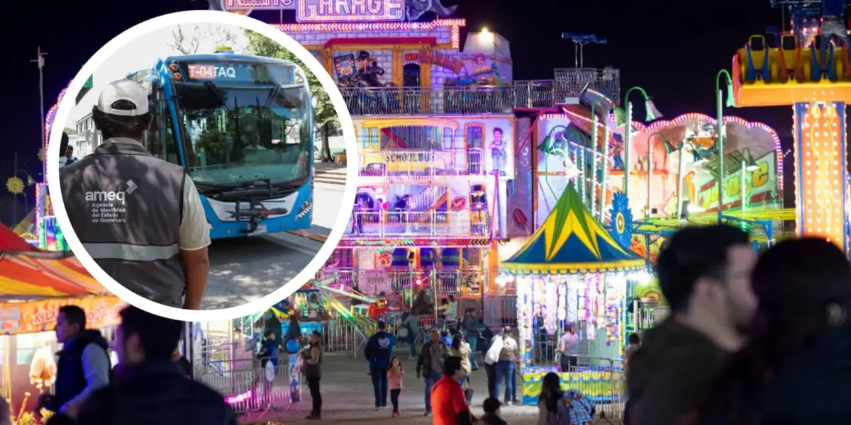 Ruta de transporte público a la Feria Ganadera de Querétaro 2024. Foto: Cortesía