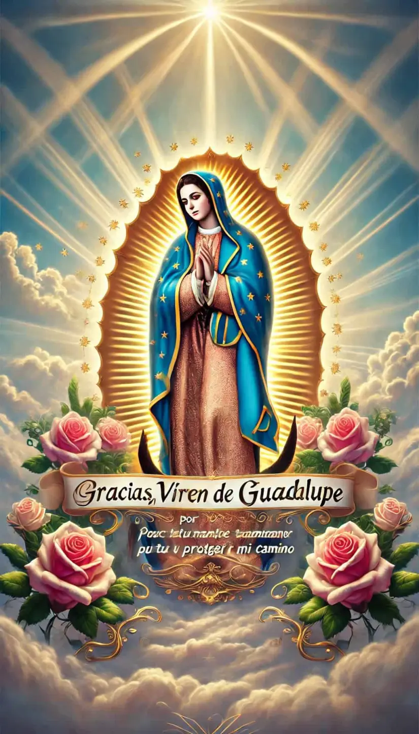 Gracias, Virgen de Guadalupe, por cubrirme con tu manto de amor y proteger mi camino