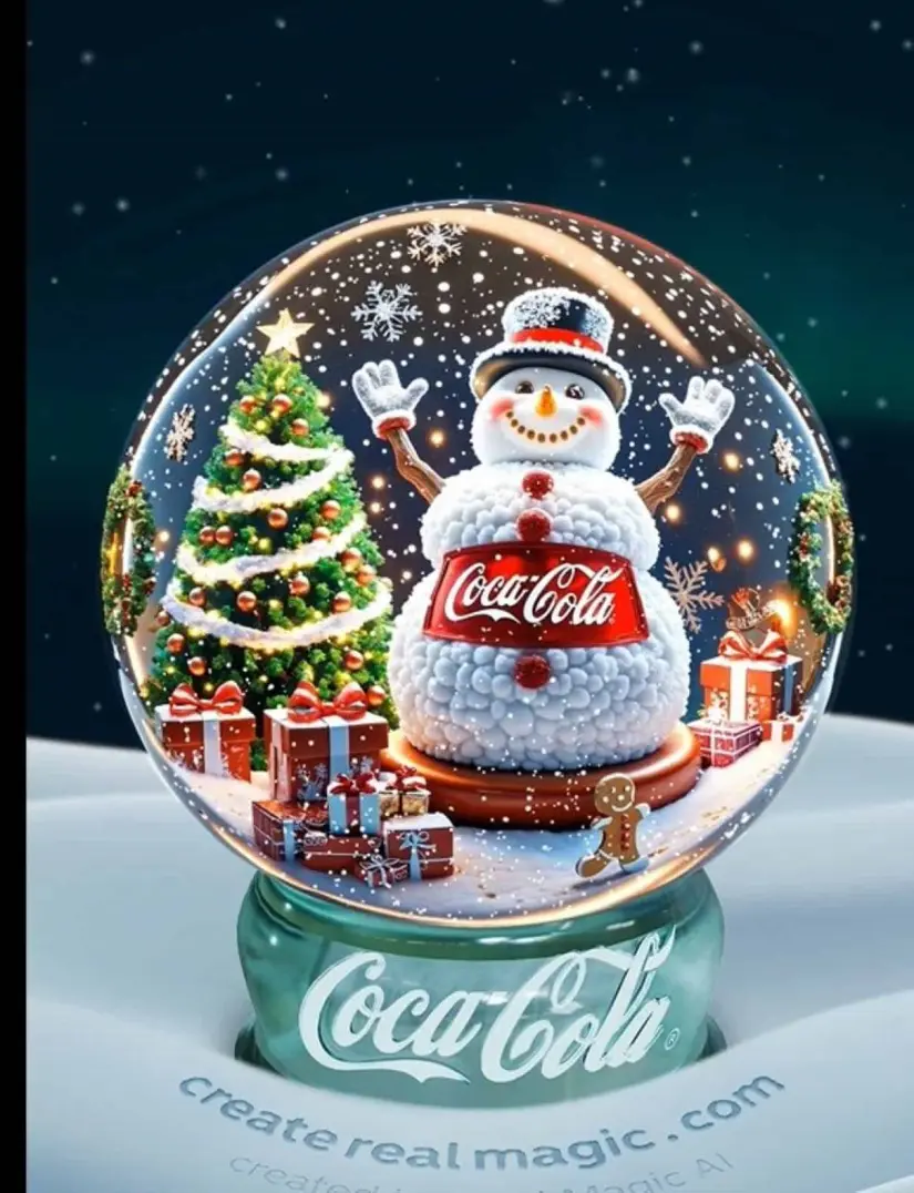 Globo de Navidad personalizada de Coca Cola con IA. Foto: Cortesía