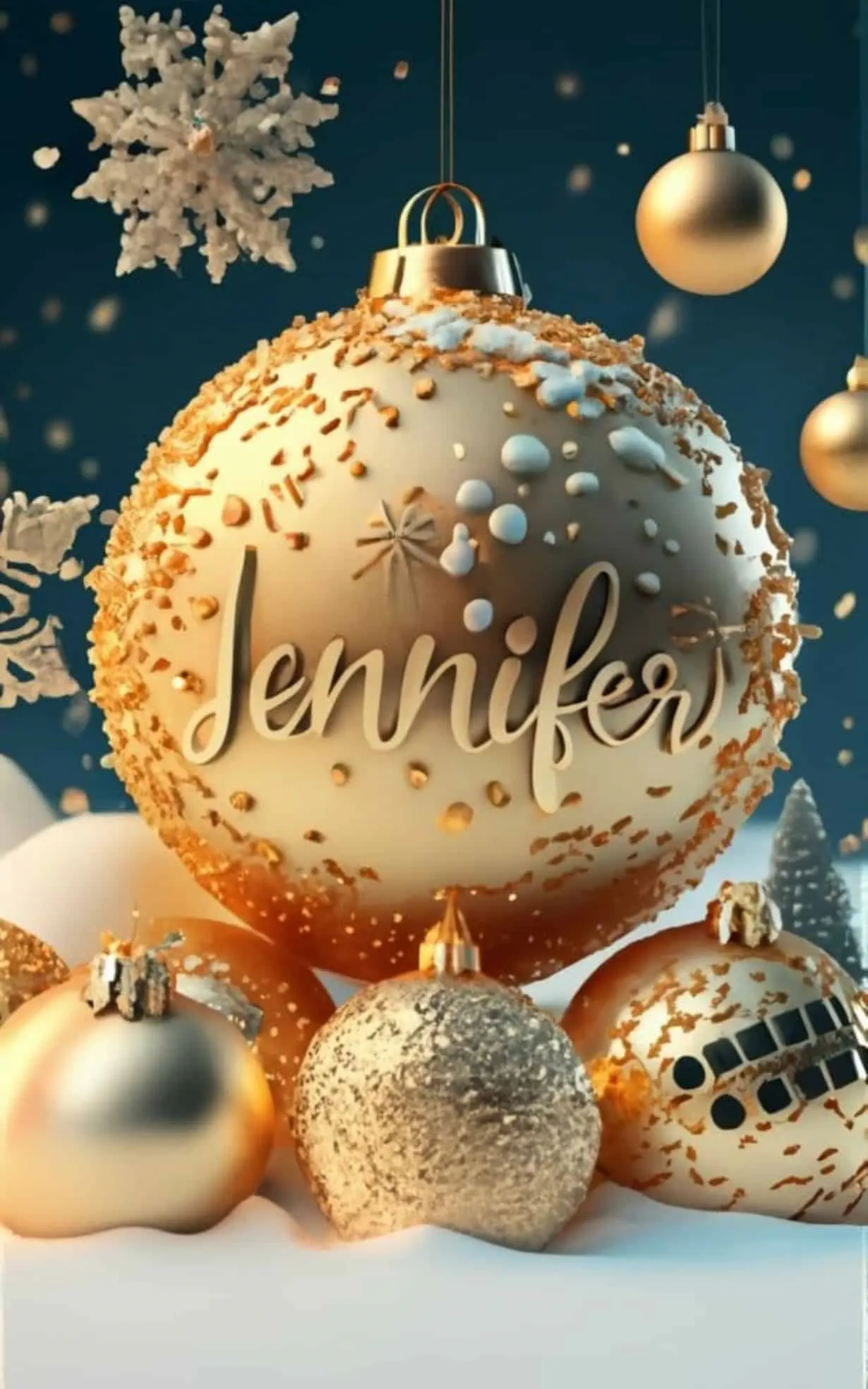 Jennifer con diseño navideño en 3D. Foto: Cortesía