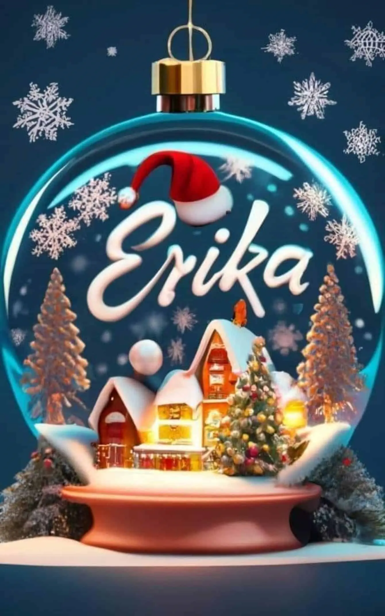 Erika con diseño de Navidad en 3D, creado por Inteligencia Artificial. Foto: Cortesía