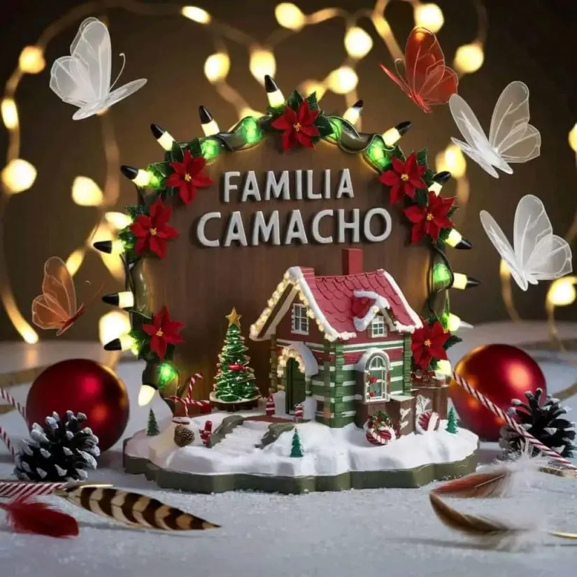 Apellido de familia Camacho con temática de Navidad. Foto: Cortesía