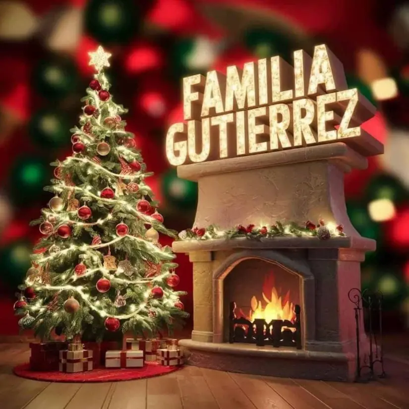 Imagen de Navidad con apellido de familia Gutierrez. Foto: Cortesía