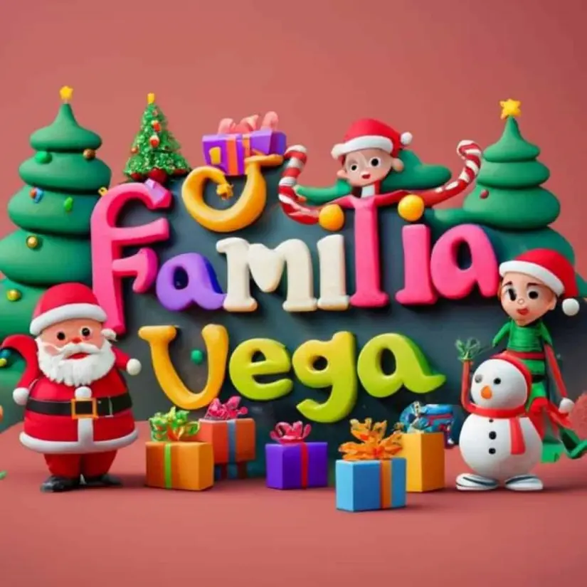 Imagen de Navidad con apellido de familia Vega. Foto: Cortesía